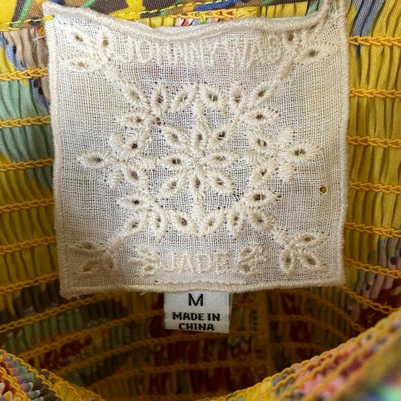 Johny Was Jade Mladen Midi Yellow Floral Sundress Medium - Picture 5 of 13